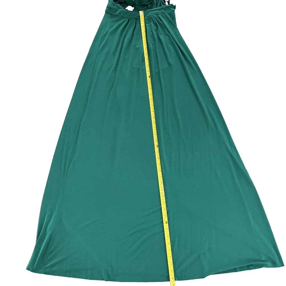 Tart Emerald Green Halter Maxi Dress Backless Plunging Grecian Modal M - Picture 13 of 14